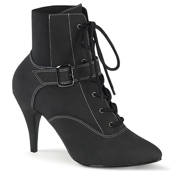 Transgender Pointed Toe Lace Up High Heel Ankle Boots - Picture 5 of 5